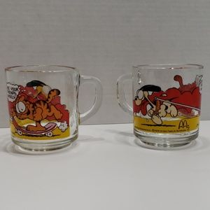 Vintage 1978 Garfield McDonald's Set of 2 Mugs